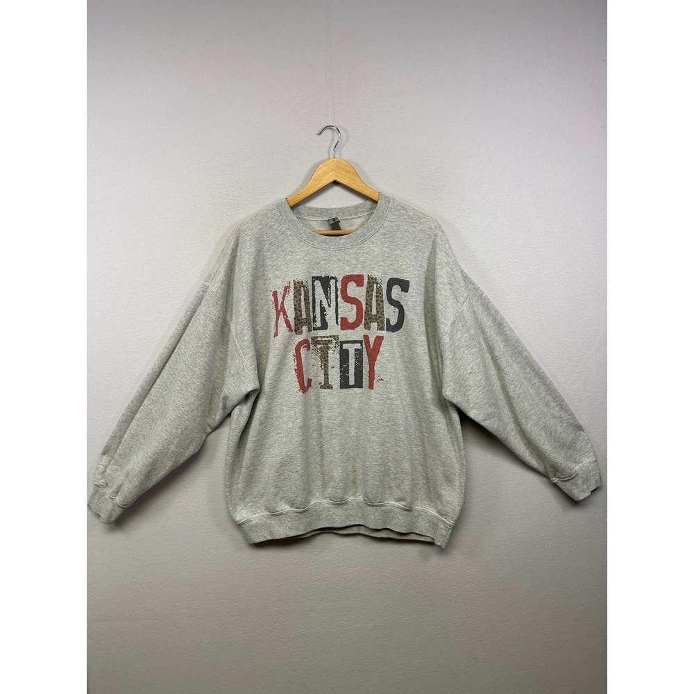 Gildan Streetwear Gameday Unisex XL Gray Kansas City Graphic Crewneck Sweatshirt